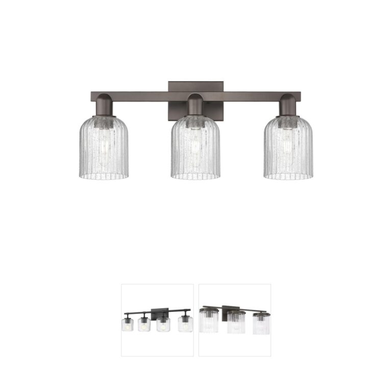 Innovations Lighting Bridal Veil Oil Rubbed Bronze Seedy Glass 3-Light Vanity