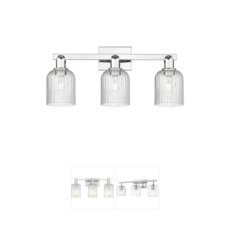 Innovations Lighting Bridal Veil 3-Light Polished Chrome Vanity with Seedy Glass