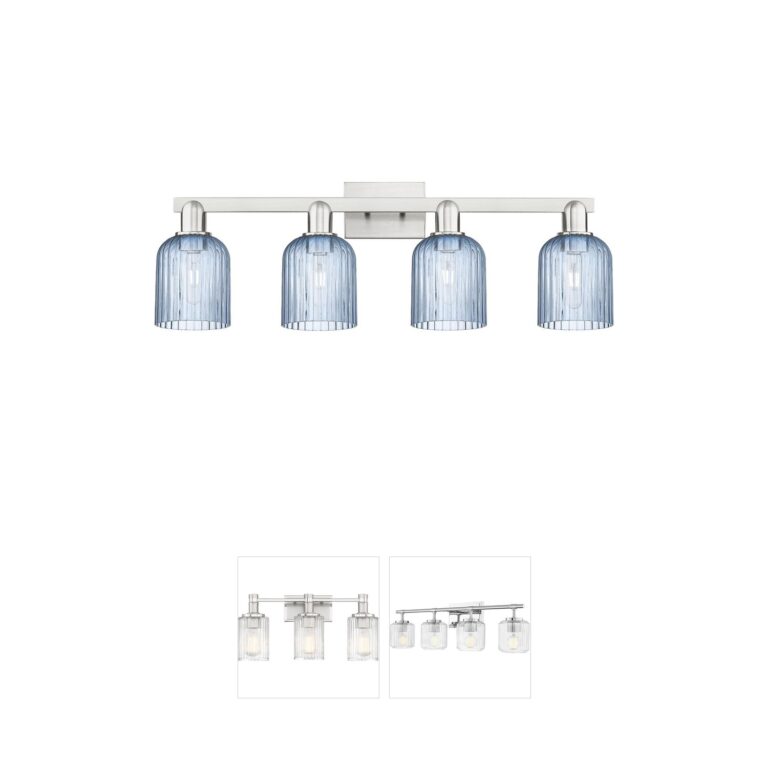 Innovations Lighting Bridal Veil Blue Glass 4-Light Vanity
