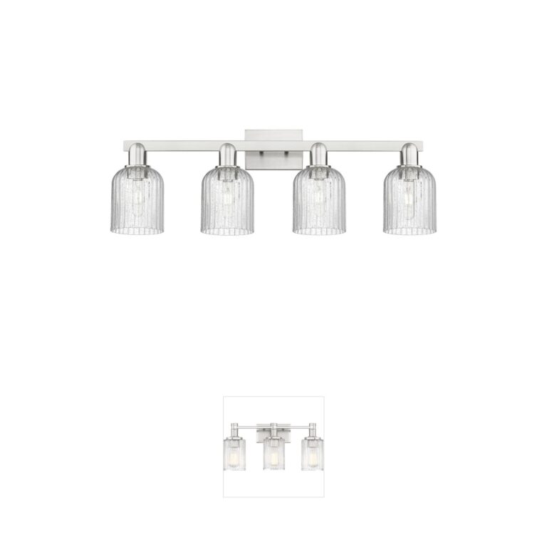 Innovations Lighting Bridal Veil Brushed Satin Nickel Seedy Glass Vanity Light