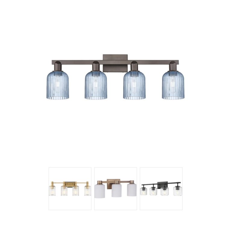 Innovations Lighting Bridal Veil Blue Glass 4-Light Vanity