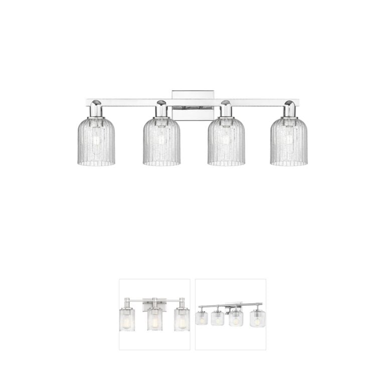 Innovations Lighting Bridal Veil 4-Light Polished Chrome Seedy Glass Vanity