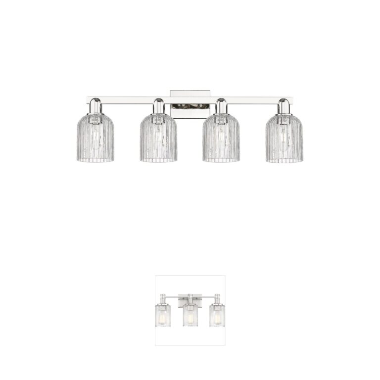 Innovations Lighting Bridal Veil 4-Light Polished Nickel Clear Glass Vanity