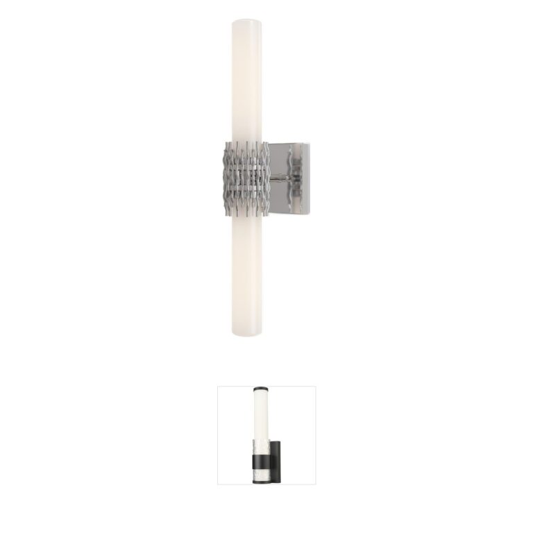 Currey & Company Brietta Opaque White and Polished Nickel Bath Wall Sconce