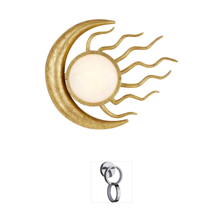 Currey & Company Tona Gold Leaf and White Marble LED Wall Sconce
