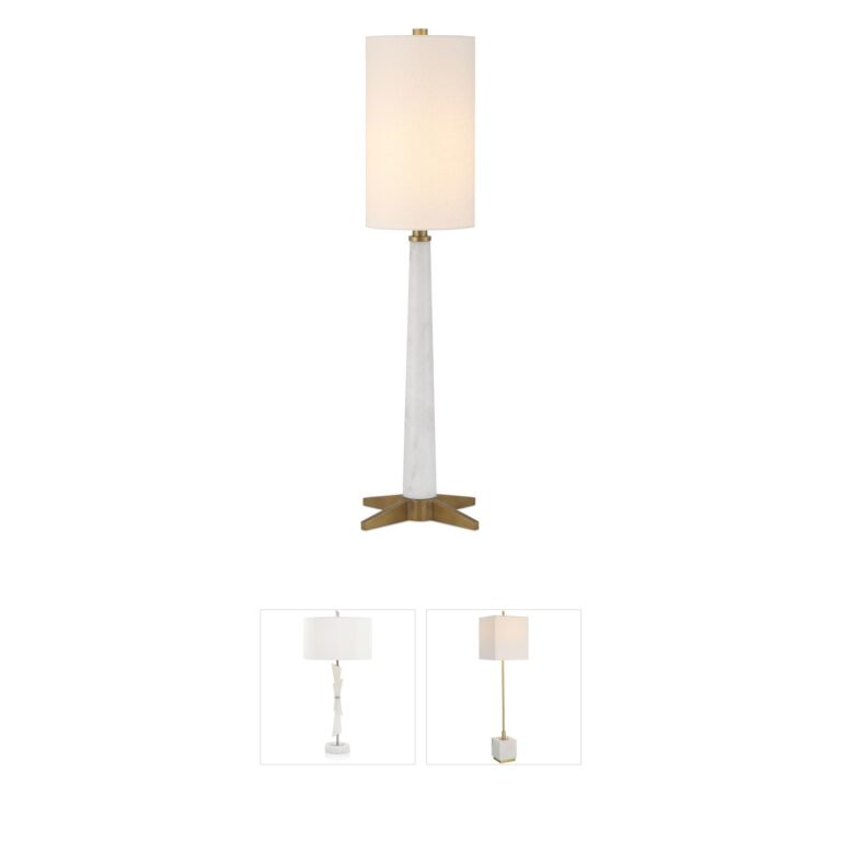 Currey & Company Munroe Marbled Marble & Antique Brass Table Lamp