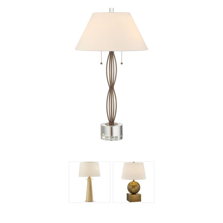 Currey & Company Mizner Antique Brass and Optic Crystal Table Lamp