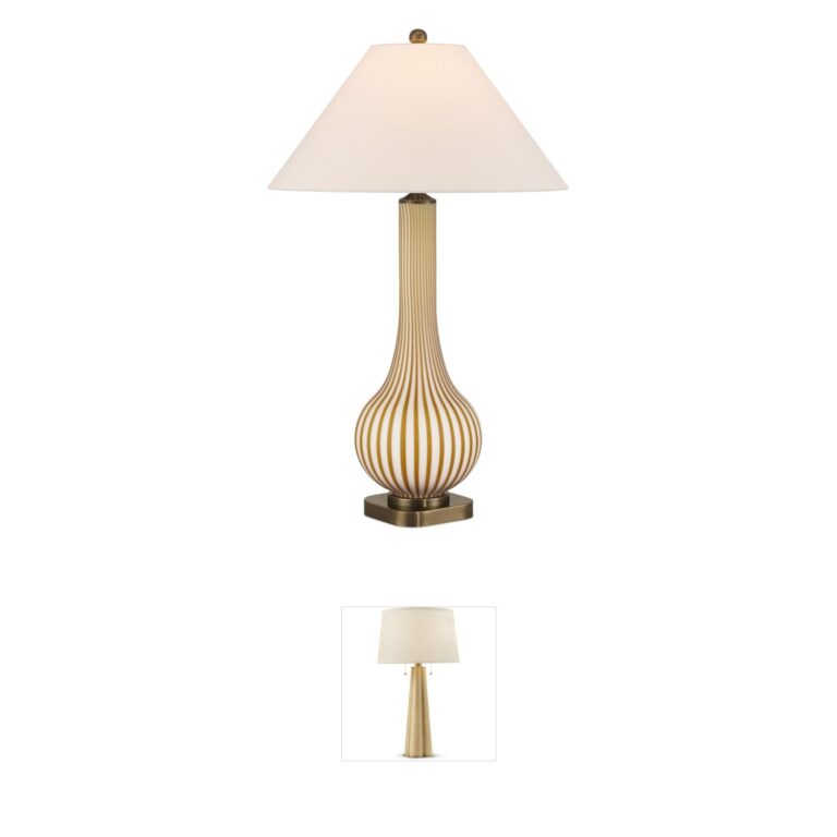 Currey & Company Striae Yellow Glass Table Lamp