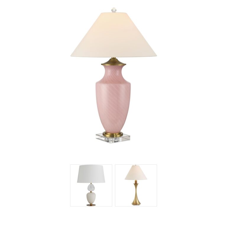 Currey & Company Lucy Pink Glass and Optic Crystal Table Lamp