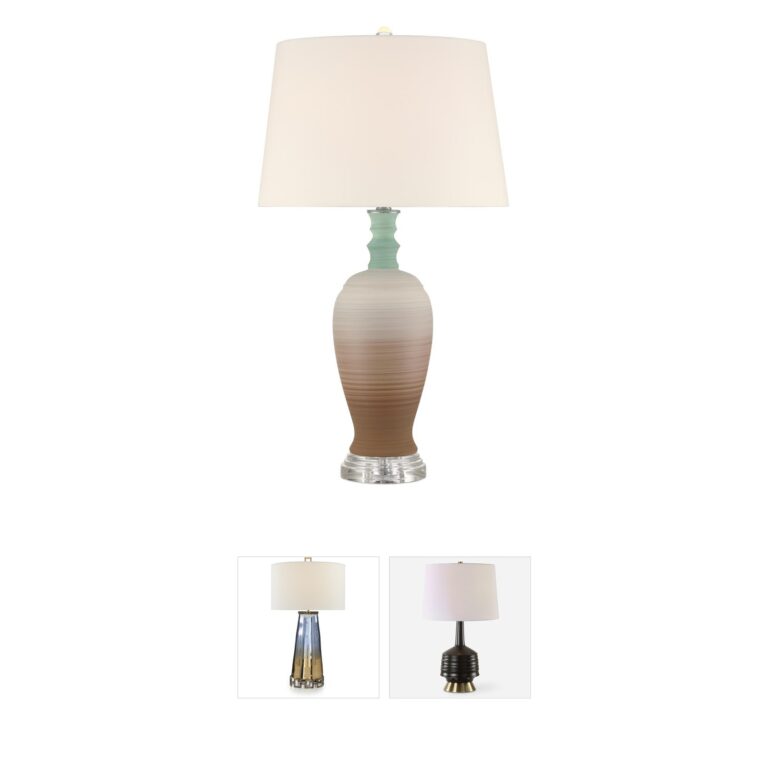 Currey & Company Happy 80's Porcelain and Optic Crystal Table Lamp
