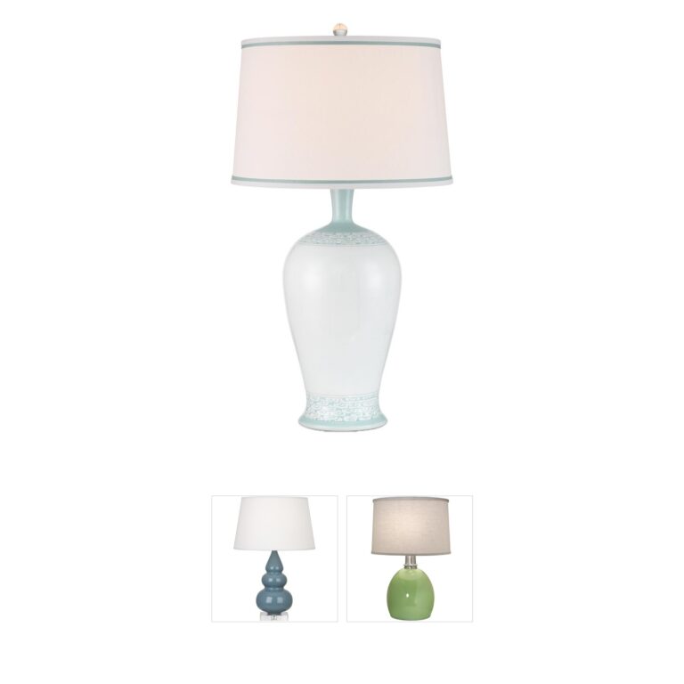 Currey & Company Ketty White and Light Blue Porcelain Table Lamp