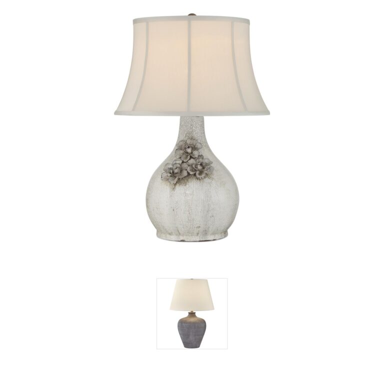 Currey & Company Attar White Crackled Ceramic Table Lamp