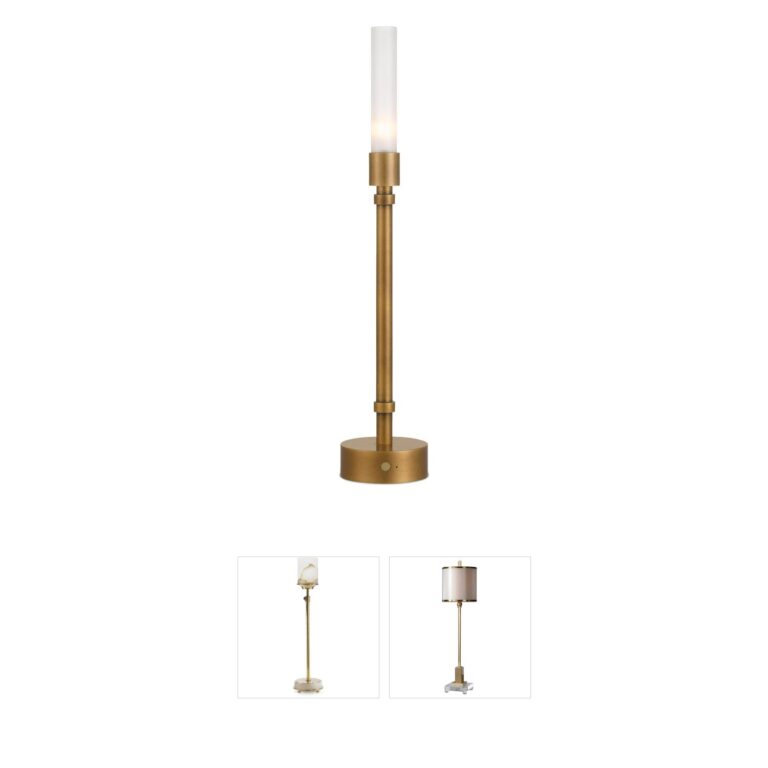 Currey & Company Paseo Polished Antique Brass Cordless LED Table Lamp