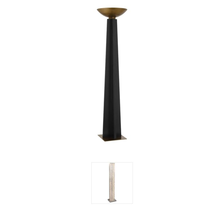 Currey & Company Calyx Wood & Metal Torchiere Floor Lamp