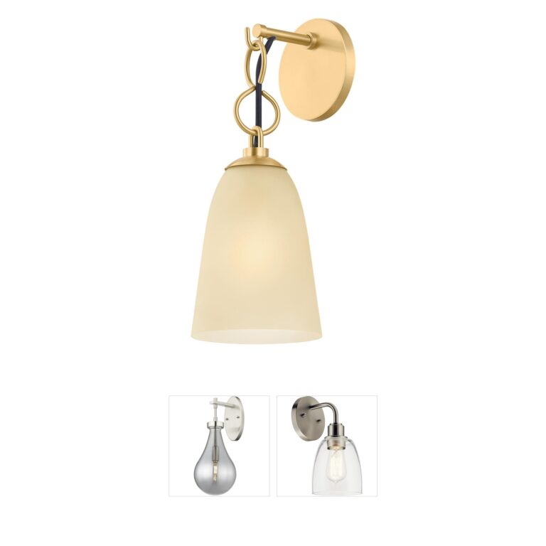 Mitzi by Hudson Valley Christine Aged Brass Glass Wall Sconce