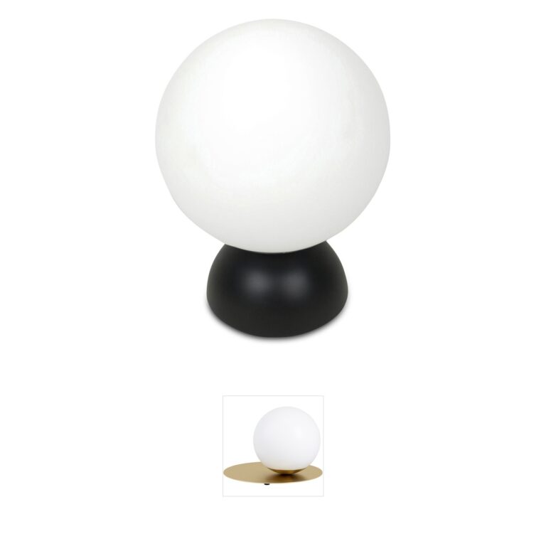 Moe's Home Collection Ovi Black Resin & Opal Glass Table Lamp