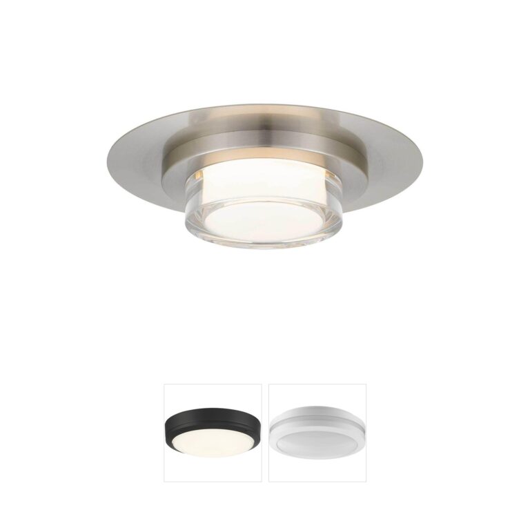 Alteck Lighting Plate Brushed Stainless Steel 3-CCT LED Outdoor Ceiling Light