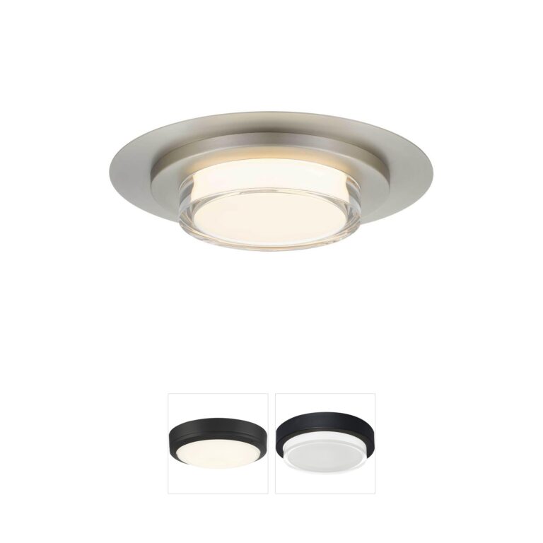 Alteck Lighting Plate Brushed Stainless Steel 3-CCT LED Outdoor Ceiling Light