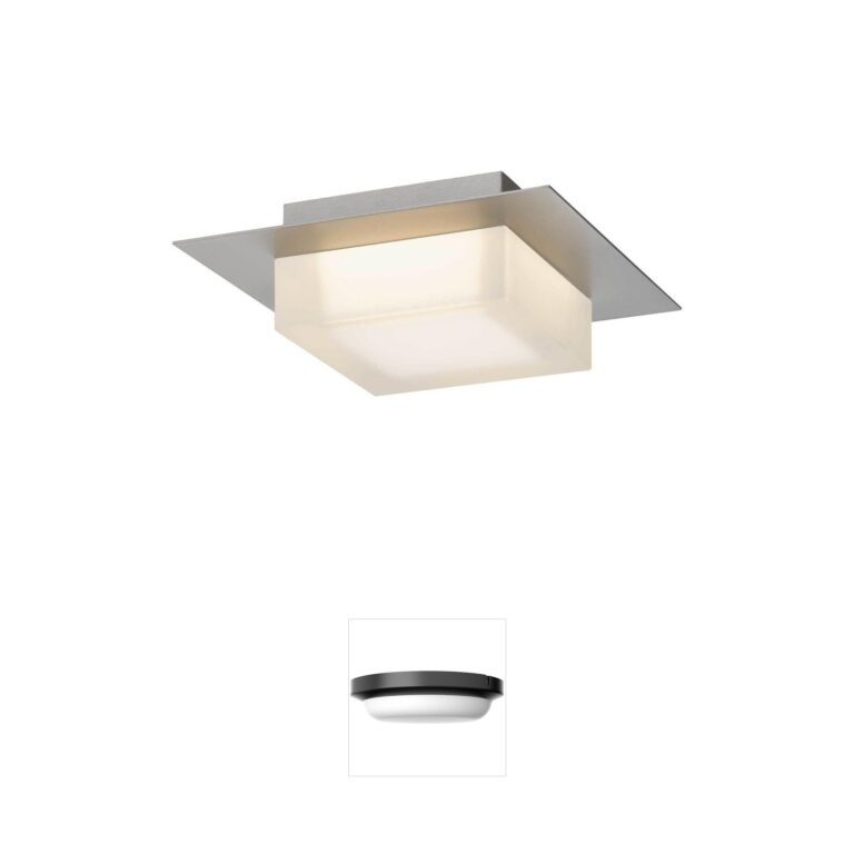 Alteck Lighting Foursquare Brushed Stainless Steel 3-CCT LED Outdoor Ceiling Light