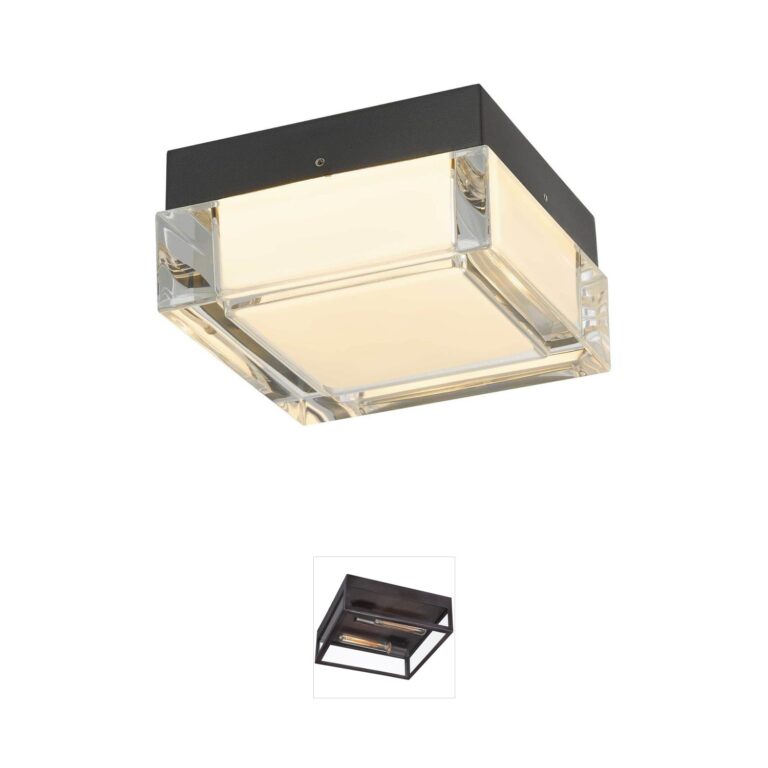 Alteck Lighting Box Sand Black Integrated LED Outdoor Flush Mount