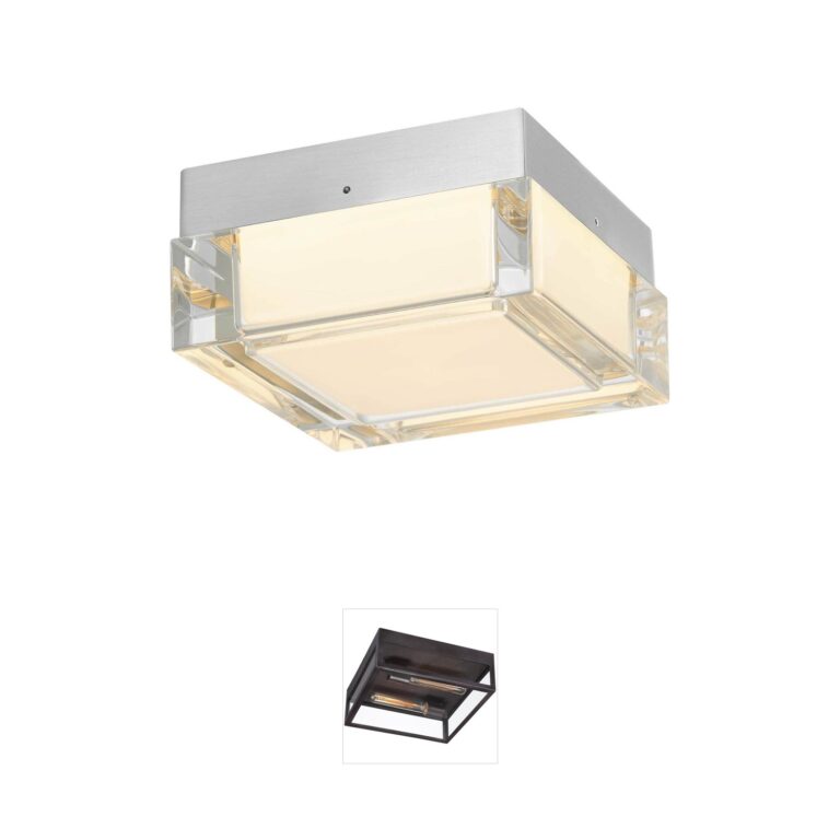 Alteck Lighting Box Brushed Stainless Steel LED Outdoor Flush Mount