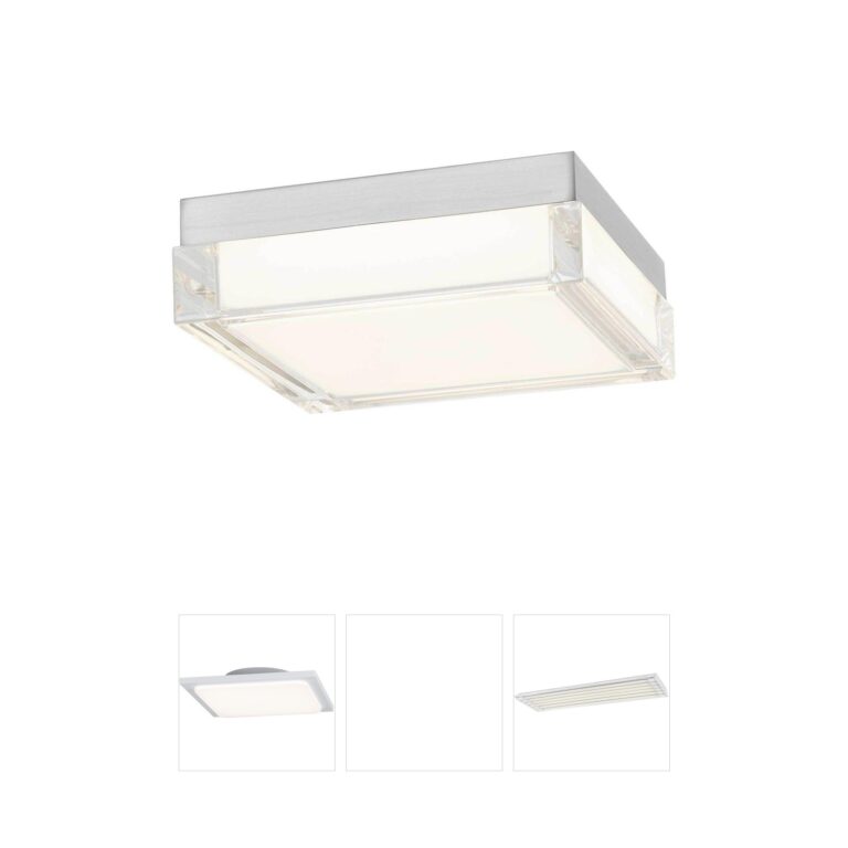 Alteck Lighting Box Brushed Stainless Steel 3-CCT LED Flush Mount
