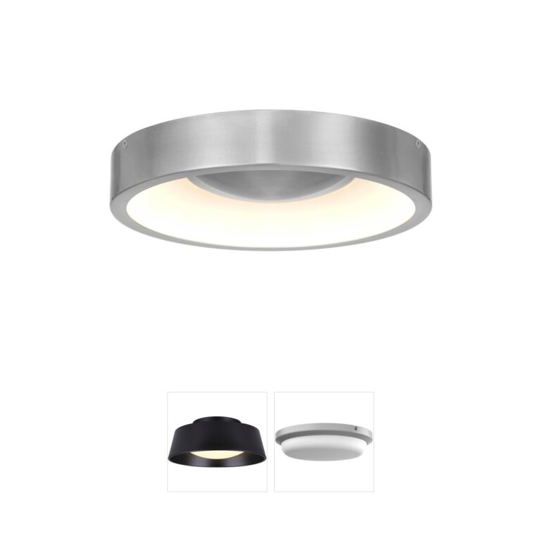 Alteck Lighting Stellar Brushed Aluminum 5-CCT LED Outdoor Flush Mount