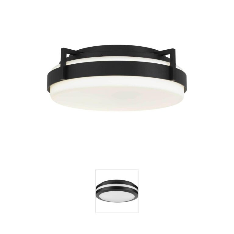 Alteck Lighting Ted Sand Black Outdoor LED Flush Mount
