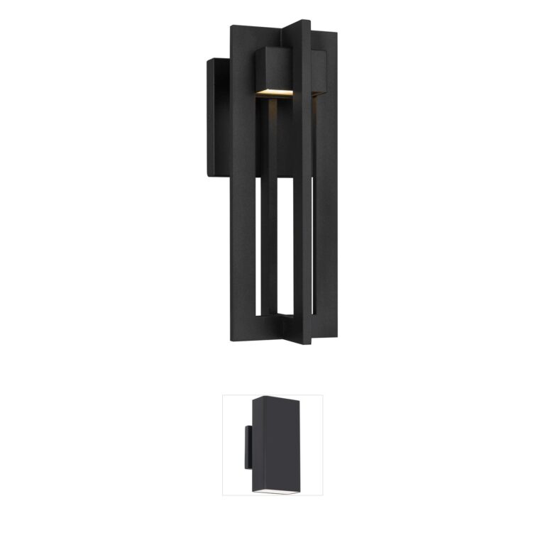 Alteck Lighting 4 Bar Sand Black 3-CCT LED Outdoor Sconce