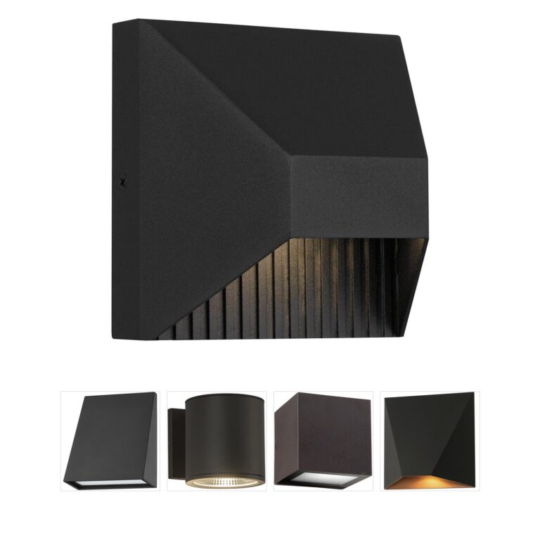 Alteck Lighting Ribbed Integrated LED Sand Black Outdoor Wall Sconce