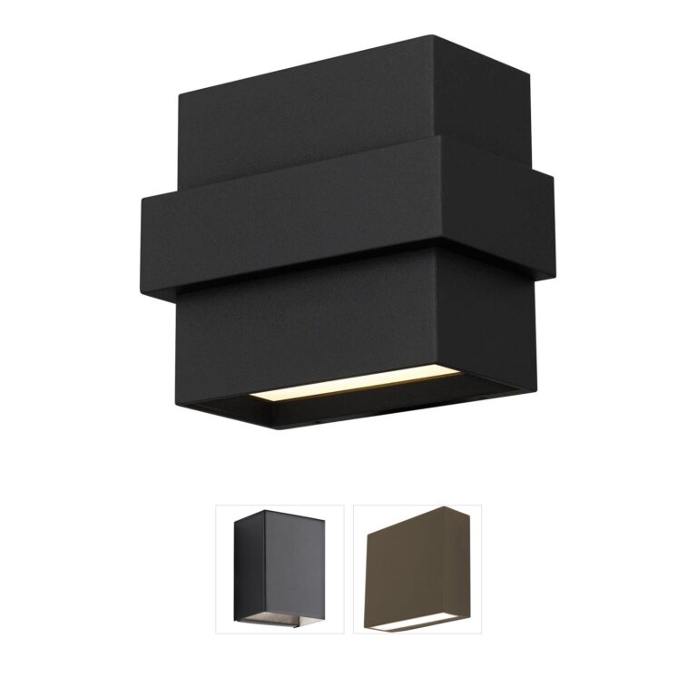 Alteck Lighting Summit Sand Black Outdoor Wall Sconce with 3-CCT LED