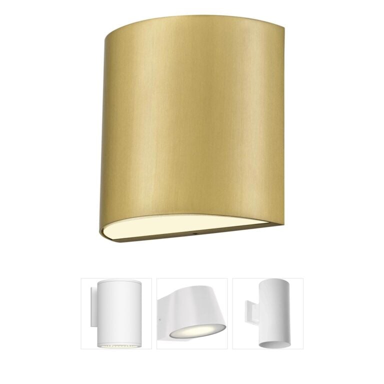 Alteck Lighting Veil Brushed Brass LED Outdoor Sconce