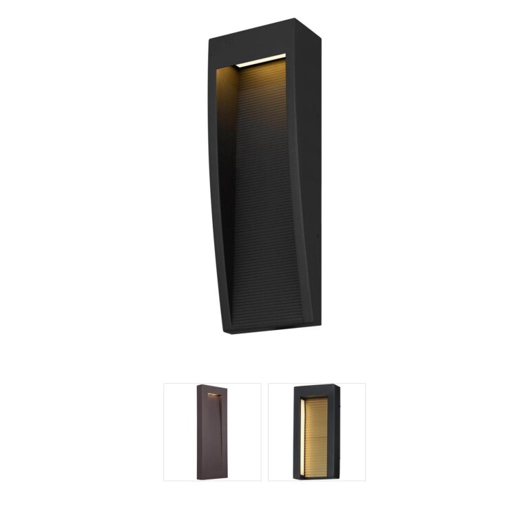 Alteck Lighting Taper Sand Black 3-CCT LED Outdoor Wall Sconce