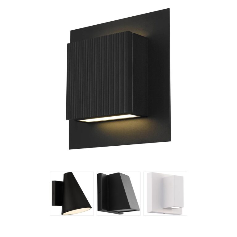 Alteck Lighting Miami Sand Black 3-CCT Integrated LED Outdoor Wall Sconce