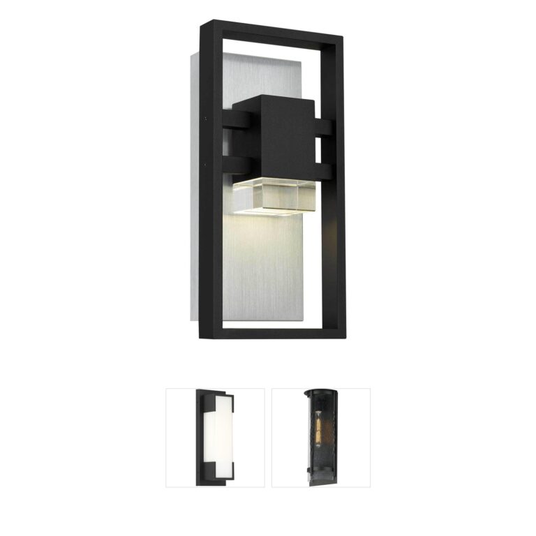 Alteck Lighting Mars Sand Black 3-CCT LED Outdoor Wall Sconce