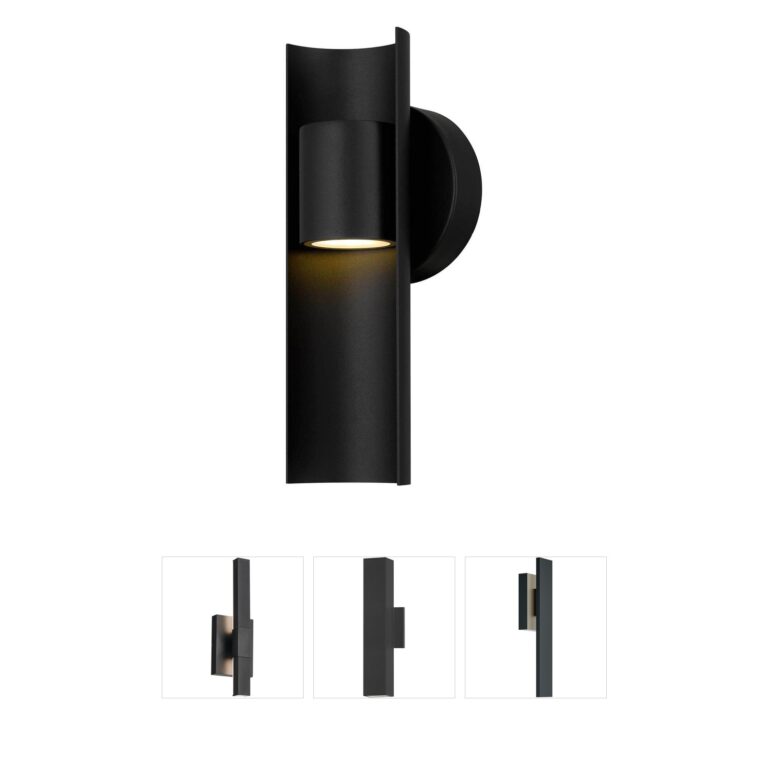 Alteck Lighting Hugo Integrated LED Sand Black Outdoor Wall Sconce