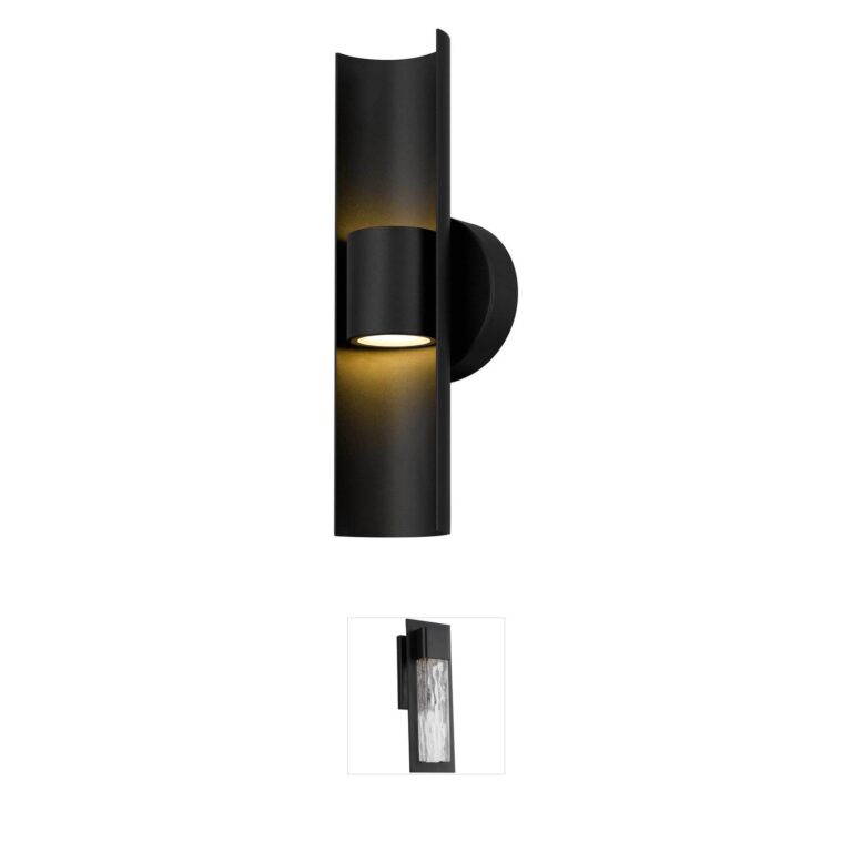 Alteck Lighting Hugo Integrated LED Sand Black Outdoor Wall Sconce