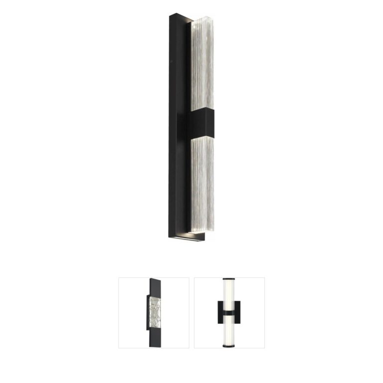 Alteck Lighting Arles 25-Inch Sand Black Integrated LED Outdoor Wall Sconce