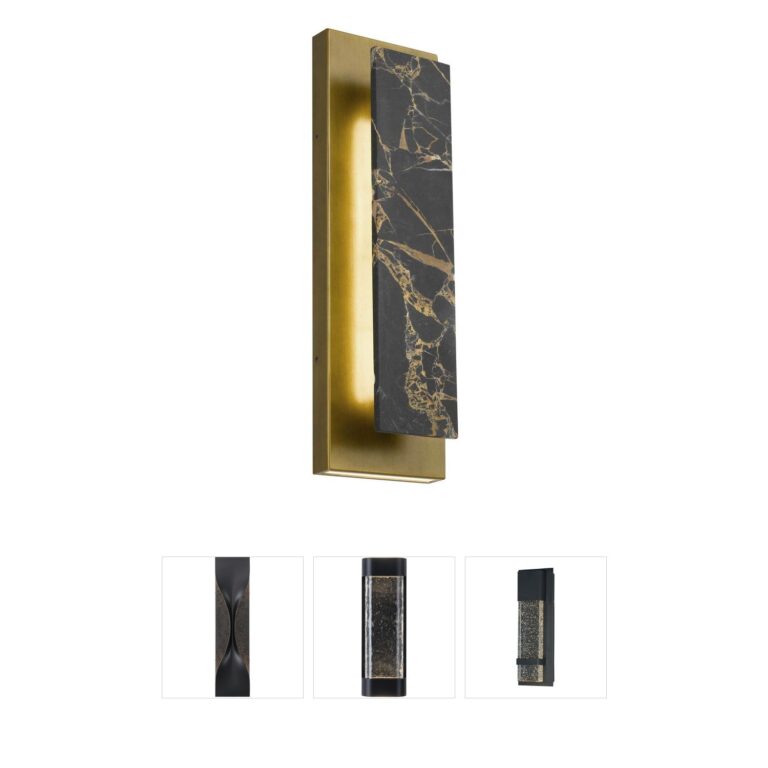 Alteck Lighting Zoey Integrated LED Painted Antique Brass Outdoor Wall Light