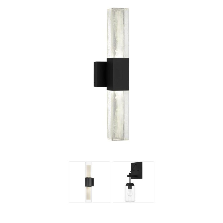 Alteck Lighting Folio Clear Wispy Opal Glass LED Outdoor Sconce