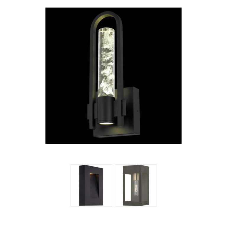 Alteck Lighting Arch Sand Black 3-CCT Integrated LED Outdoor Wall Sconce