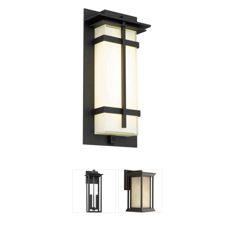 Alteck Lighting Frank Sand Black 3-CCT LED Outdoor Wall Sconce