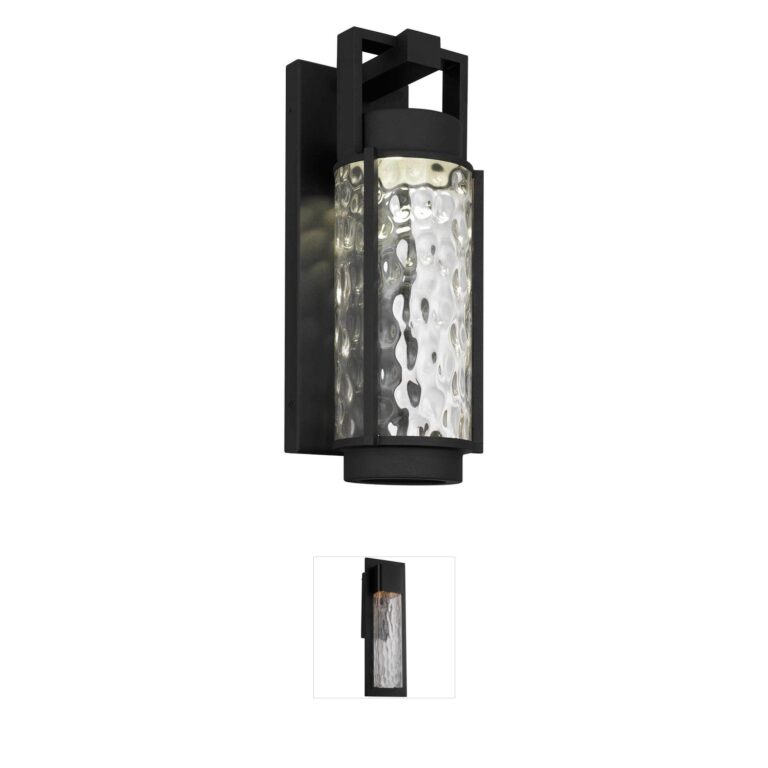 Alteck Lighting Winston 3-CCT Hammered Glass LED Outdoor Sconce