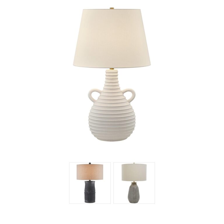Savoy House Adrian White Ceramic & Fabric Table Lamp