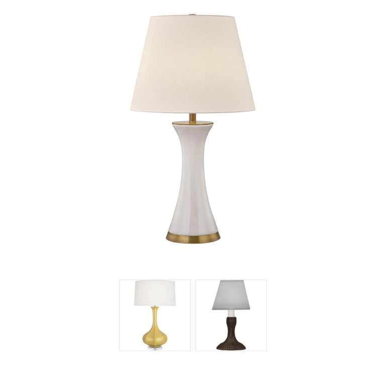 Savoy House Dana White Ceramic and Metal Table Lamp with Three-Way Switch