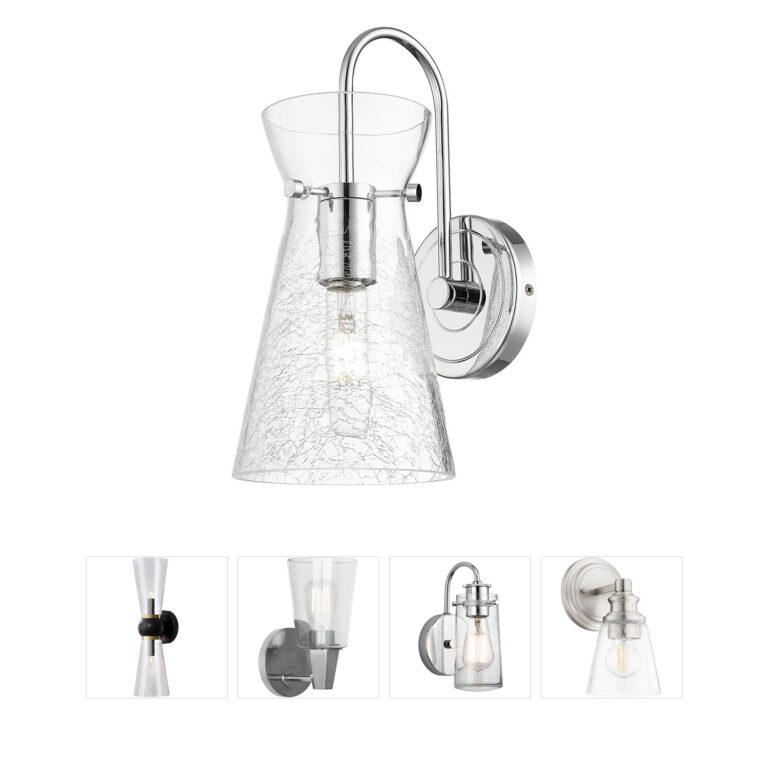 Innovations Lighting Nicole Polished Chrome Crackled Glass Wall Sconce