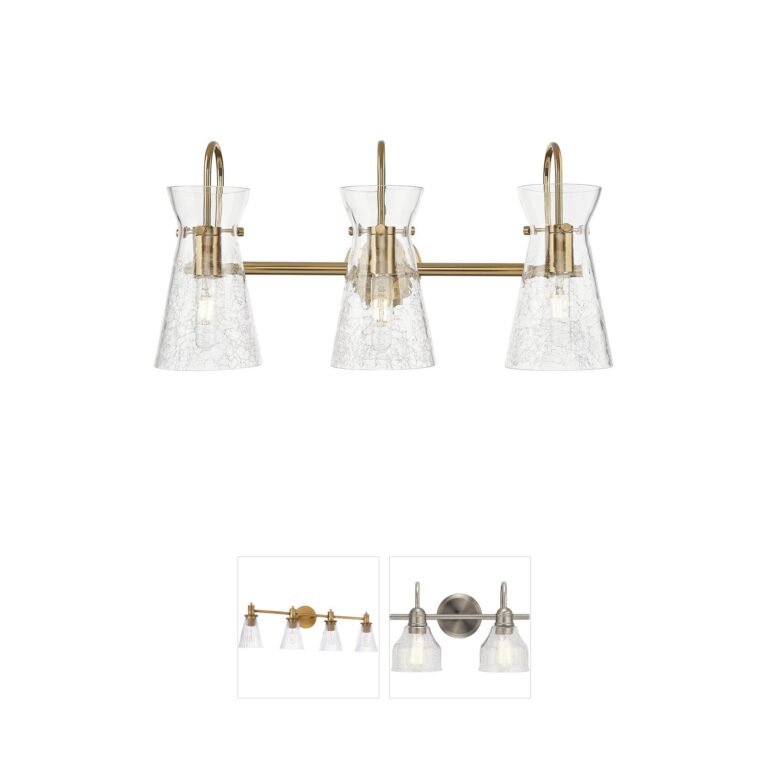 Innovations Lighting Nicole 3-Light Champagne Bronze Vanity with Graduated Crackled Glass