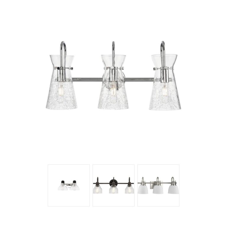 Innovations Lighting Nicole 3-Light Polished Chrome Crackled Glass Vanity Light