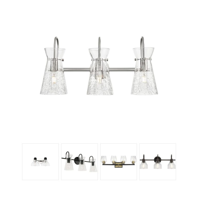 Innovations Lighting Nicole 24-Inch 3-Light Vanity with Crackled Graduated Glass