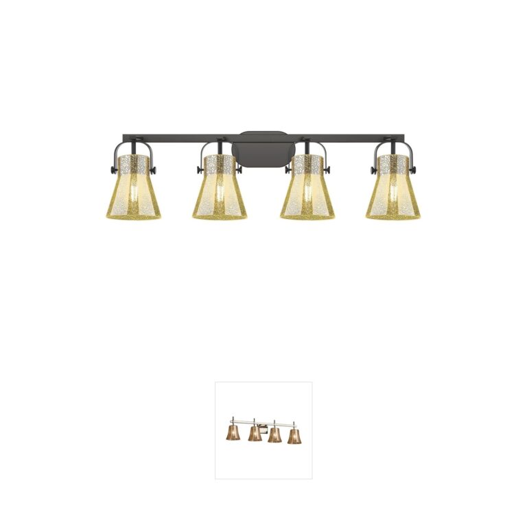 Innovations Lighting Pilaster II Cone 4-Light Mercury Glass Vanity Light